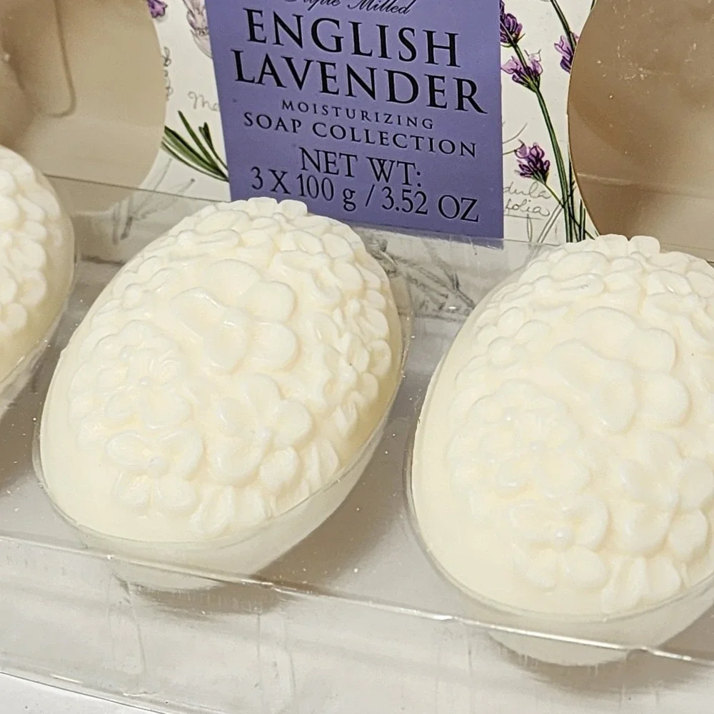 Asquith & Somerset English Lavender Soap Bar Collection Set 3 x 3.52 oz Each